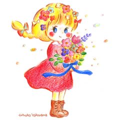 花束を持った女の子